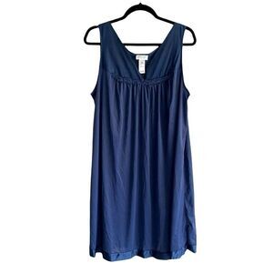 VANITY FAIR Sleeveless Short Nightgown Blue L